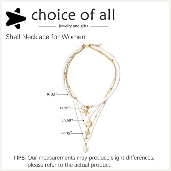 🆕 Women Gold Puka Shell Necklace Boho Layered Starfish Beaded Choker Jewelry - Picture 6 of 7